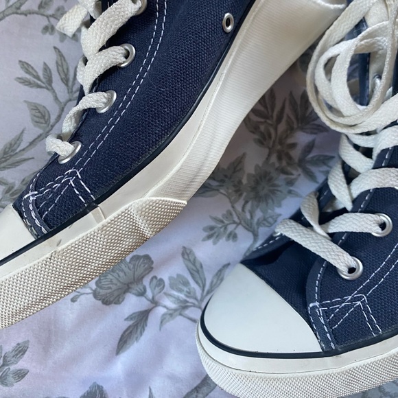 Converse All-Star Womans Blue , Size 7 blue with white wedges - Picture 6 of 11